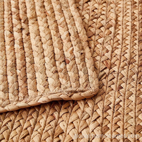 China Natural fiber water Hyacinth Woven braided rugs carpet Factory